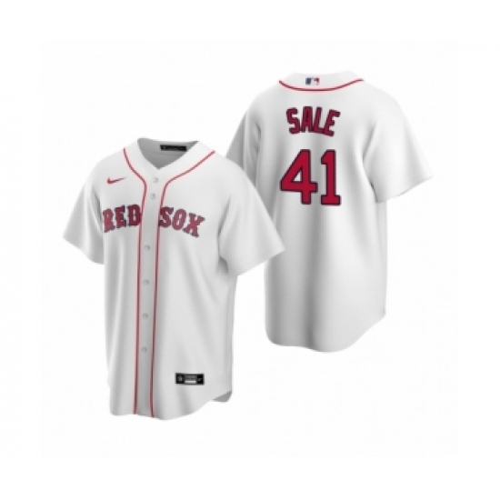 Men's Boston Red Sox #41 Chris Sale Nike White Replica Home Jersey - Ujersey