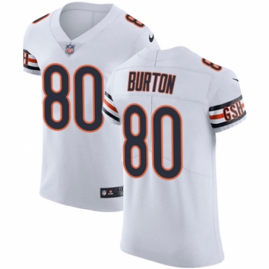 Men's Nike Chicago Bears #80 Trey Burton White Vapor Untouchable Elite Player NFL Jersey - Ujersey