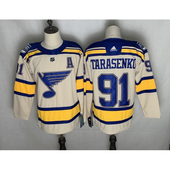 Men's St. Louis Blues #91 Vladimir Tarasenko adidas Cream 2022 Winter Classic Authentic Player Jersey - Ujersey