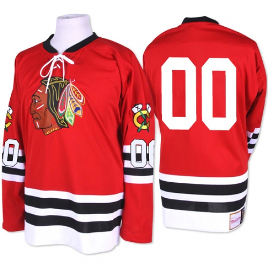 Men's Mitchell and Ness Chicago Blackhawks #00 Clark Griswold Authentic Red 1960-61 Throwback NHL Jersey - Ujersey