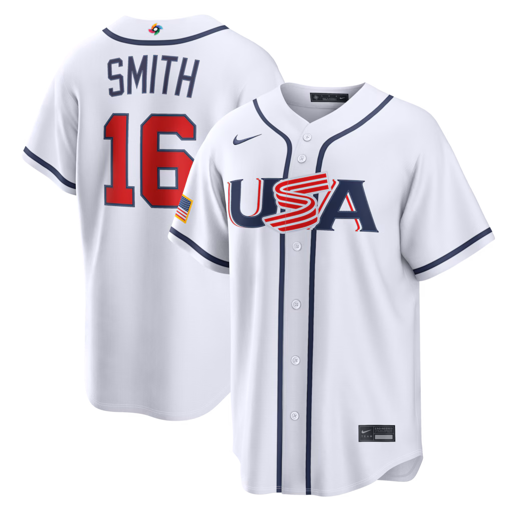 Men's USA Baseball Will Smith Nike White 2026 World Baseball Classic Home Stadium Jersey - ujerseystore