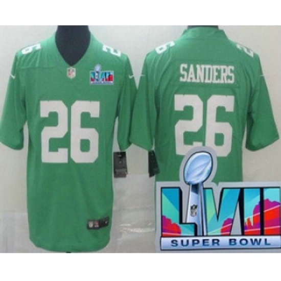 Men's Philadelphia Eagles #26 Miles Sanders Limited Green Rush Super Bowl LVII Vapor Jersey - Ujersey