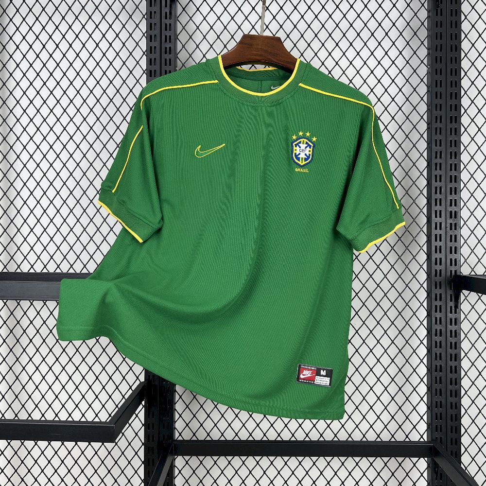 Brazil Retro Jersey Custom Goalkeeper Soccer Jersey 1998 - ujerseystore