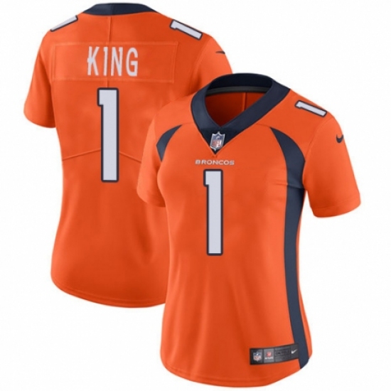 Women's Nike Denver Broncos #1 Marquette King Orange Team Color Vapor Untouchable Limited Player NFL Jersey - Ujersey