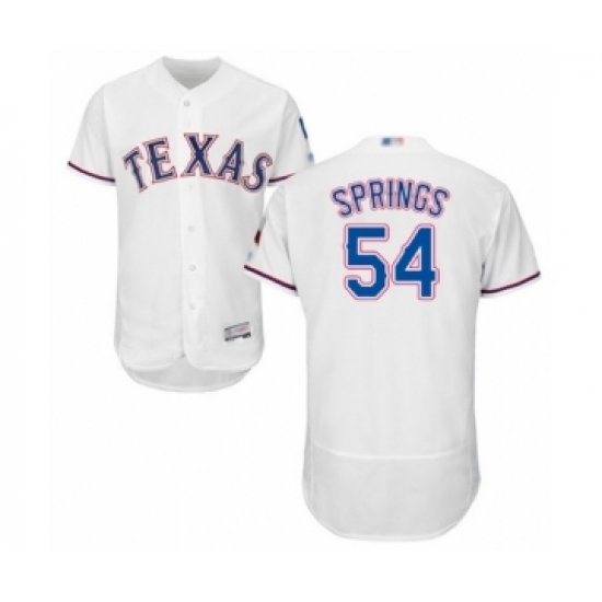 Men's Texas Rangers #54 Jeffrey Springs White Home Flex Base Authentic Collection Baseball Player Jersey - Ujersey