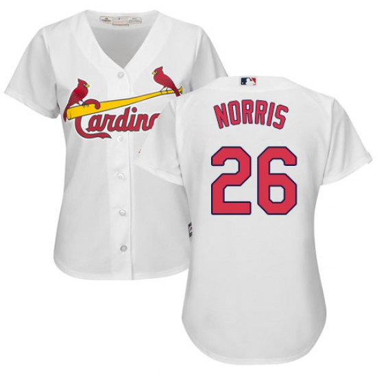 Women's Majestic St. Louis Cardinals #26 Bud Norris Authentic White Home Cool Base MLB Jersey - Ujersey