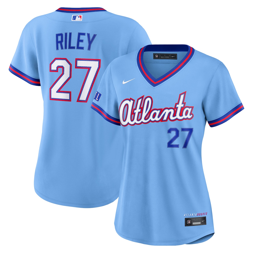 Women's Atlanta Braves Austin Riley Nike Powder Blue 2026 City Connect Stadium Jersey - Ujersey