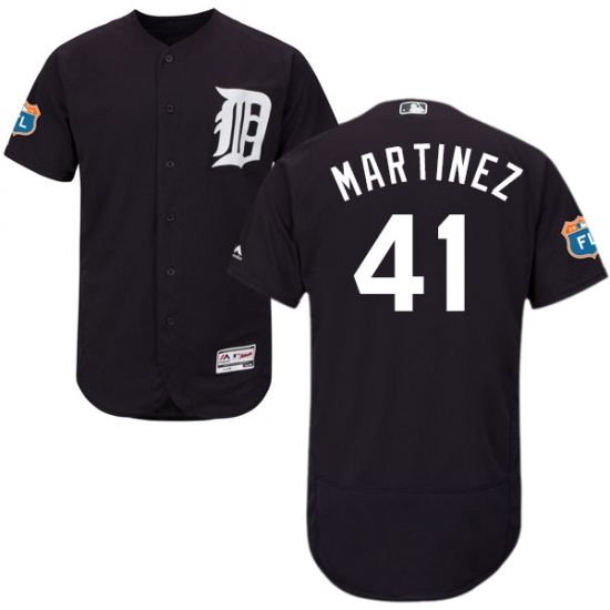 Men's Majestic Detroit Tigers #41 Victor Martinez Navy Blue Alternate Flex Base Authentic Collection MLB Jersey - Ujersey