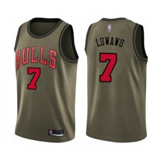 Youth Chicago Bulls #7 Timothe Luwawu Swingman Green Salute to Service Basketball Jersey - Ujersey