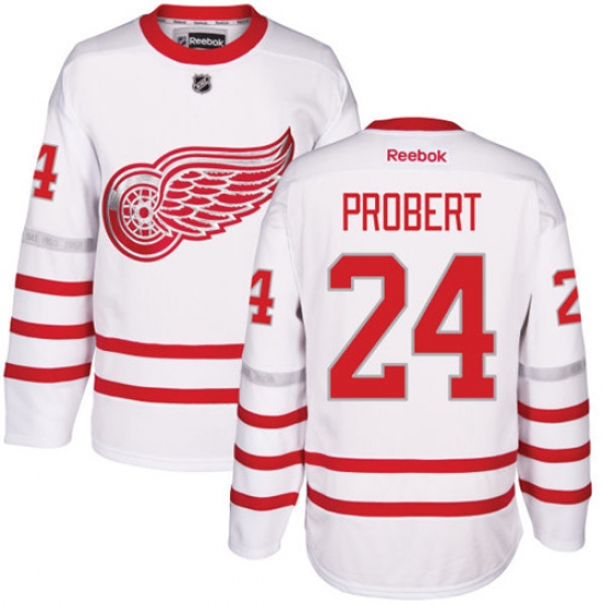 Men's Reebok Detroit Red Wings #24 Bob Probert Premier White 2017 Centennial Classic NHL Jersey - Ujersey