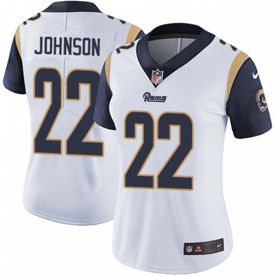 Women's Nike Los Angeles Rams #22 Trumaine Johnson White Vapor Untouchable Limited Player NFL Jersey - Ujersey