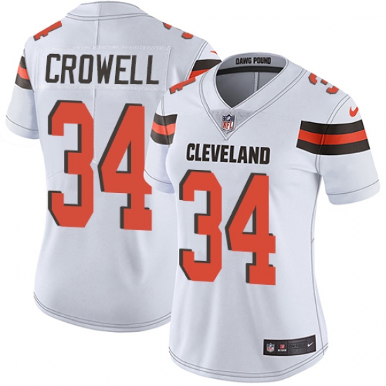 Women's Nike Cleveland Browns #34 Isaiah Crowell White Vapor Untouchable Limited Player NFL Jersey - Ujersey