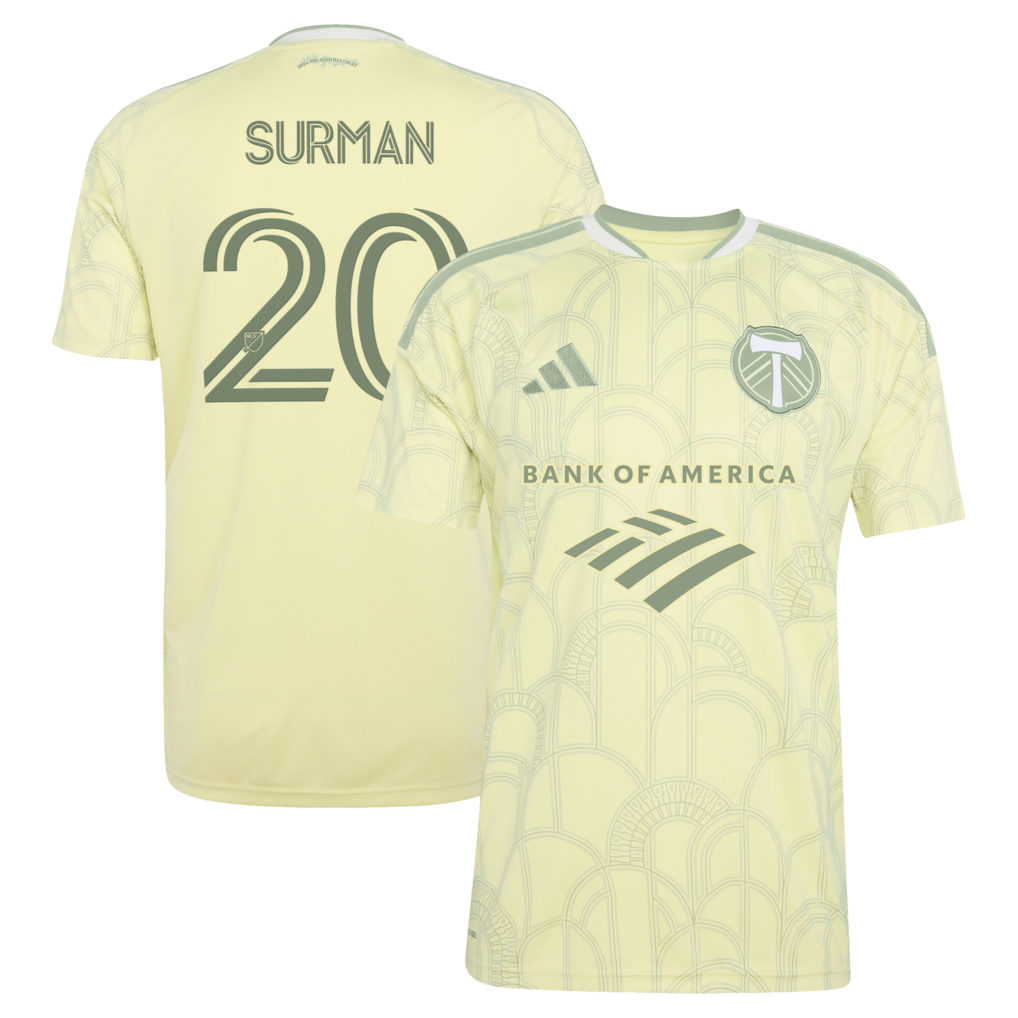 Men's Portland Timbers Finn Surman adidas Yellow 2026 Civic Stadium Kit Replica Jersey - Ujersey