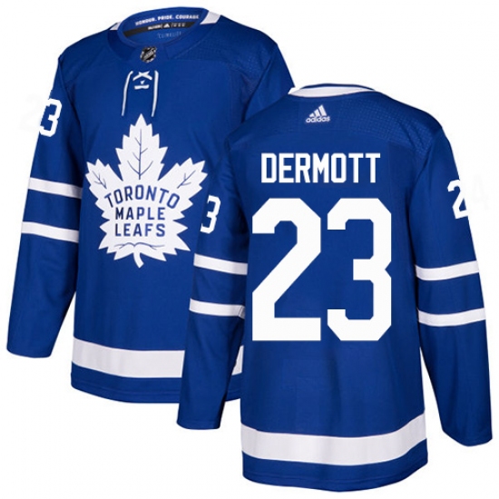 Youth Adidas Toronto Maple Leafs #23 Travis Dermott Authentic Royal Blue Home NHL Jersey - Ujersey