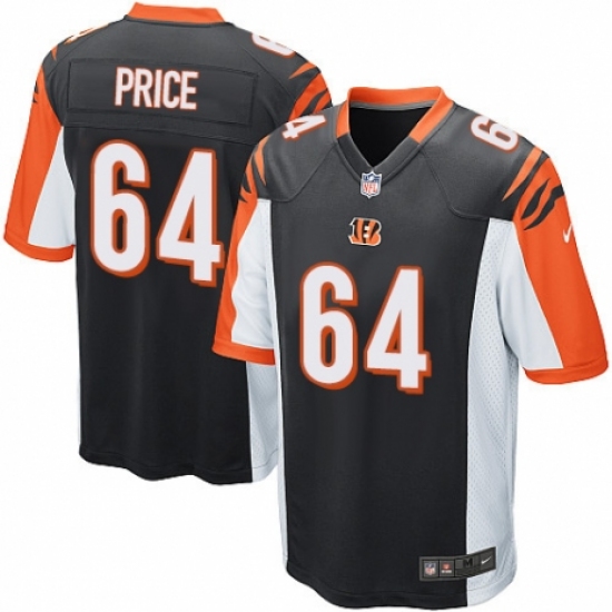 Men's Nike Cincinnati Bengals #64 Billy Price Game Black Team Color NFL Jersey - Ujersey