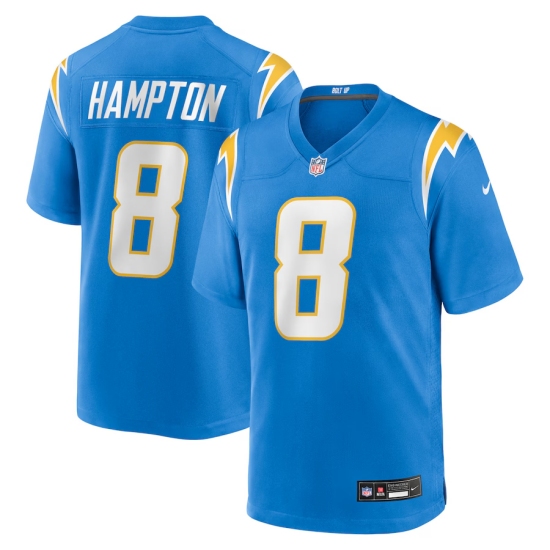 Men's Los Angeles Chargers #8 Omarion Hampton Nike Powder Blue 2025 NFL Draft First Round Pick Game Jersey - Ujersey