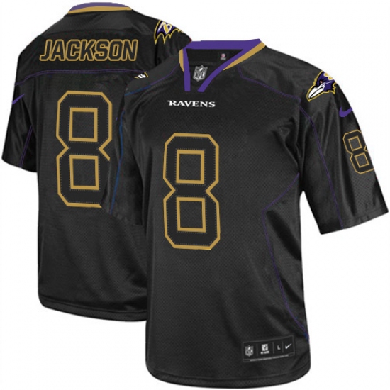 Men's Nike Baltimore Ravens #8 Lamar Jackson Elite Lights Out Black NFL Jersey - Ujersey
