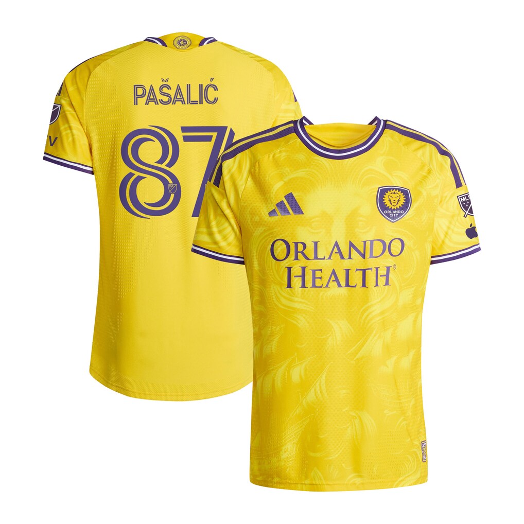Men's Orlando City SC Marco Pašalić adidas Yellow 2026 Sunken Treasure Kit On-Field Authentic Patch Jersey - Ujersey
