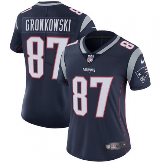 Women's Nike New England Patriots #87 Rob Gronkowski Navy Blue Team Color Vapor Untouchable Limited Player NFL Jersey - Ujersey