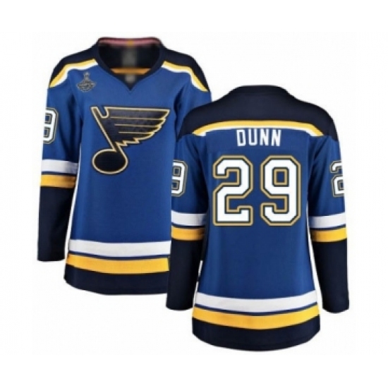 Women's St. Louis Blues #29 Vince Dunn Fanatics Branded Royal Blue Home Breakaway 2019 Stanley Cup Champions Hockey Jersey - Ujersey