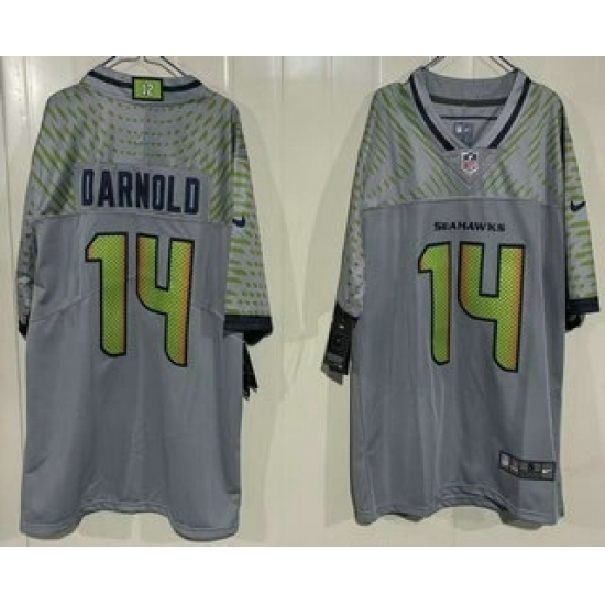 Men's Seattle Seahawks #14 Sam Darnold Limited Gray Rivalries Vapor Jersey - Ujersey
