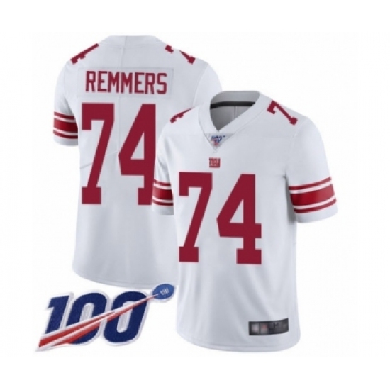 Youth New York Giants #74 Mike Remmers White Vapor Untouchable Limited Player 100th Season Football Jersey - Ujersey