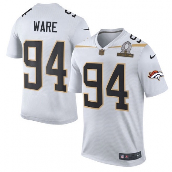 Men's Nike Denver Broncos #94 DeMarcus Ware Elite White Team Rice 2016 Pro Bowl NFL Jersey - Ujersey