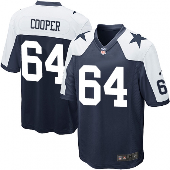 Men's Nike Dallas Cowboys #64 Jonathan Cooper Game Navy Blue Throwback Alternate NFL Jersey - Ujersey