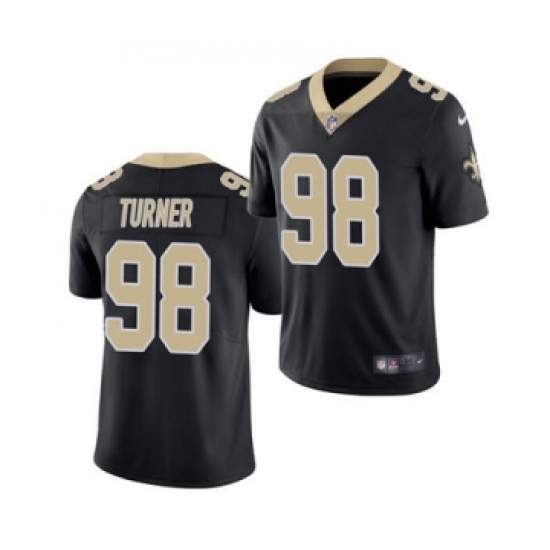 Men's New Orleans Saints #98 Payton Turner 2021 Football Draft Black Limited Jersey - Ujersey
