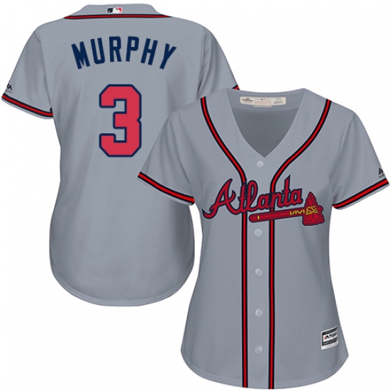 Women's Majestic Atlanta Braves #3 Dale Murphy Authentic Grey Road Cool Base MLB Jersey - Ujersey