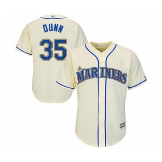 Youth Seattle Mariners #35 Justin Dunn Authentic Cream Alternate Cool Base Baseball Player Jersey - Ujersey