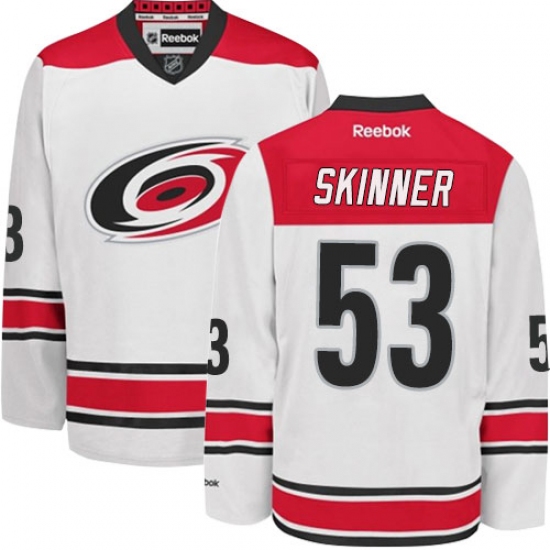 Youth Reebok Carolina Hurricanes #53 Jeff Skinner Authentic White Away NHL Jersey - Ujersey