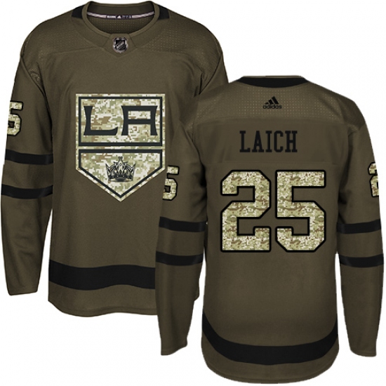 Men's Adidas Los Angeles Kings #25 Brooks Laich Authentic Green Salute to Service NHL Jersey - Ujersey