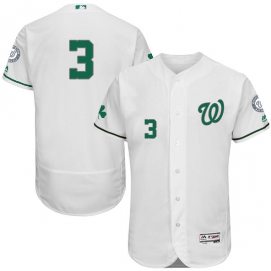 Men's Majestic Washington Nationals #3 Michael Taylor White Celtic Flexbase Authentic Collection MLB Jersey - Ujersey