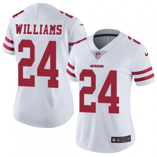 Women's Nike San Francisco 49ers #24 K'Waun Williams White Vapor Untouchable Elite Player NFL Jersey - Ujersey