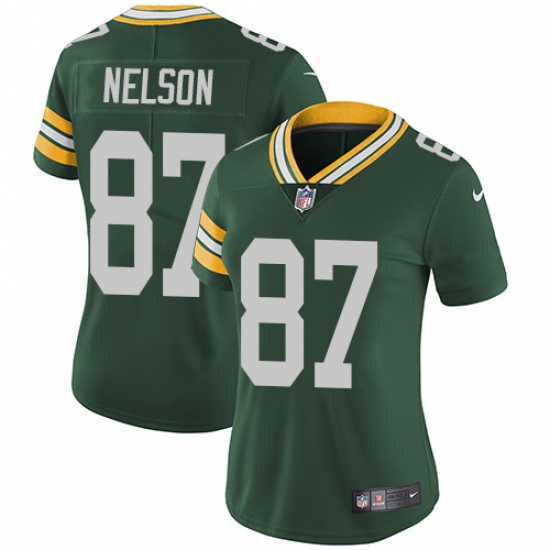 Women's Nike Green Bay Packers #87 Jordy Nelson Elite Green Team Color NFL Jersey - Ujersey