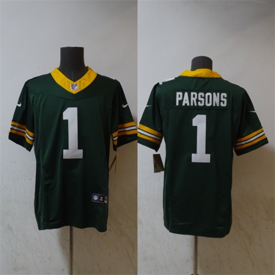 Men's Green Bay Packers #1 Micah Parsons Green Vapor 2025 F.U.S.E. Limited Stitched Football Jersey - Ujersey