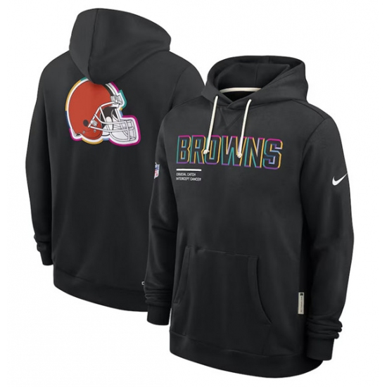 Men's Cleveland Browns Black 2025 Crucial Catch Dri-FIT Hoodie - Ujersey