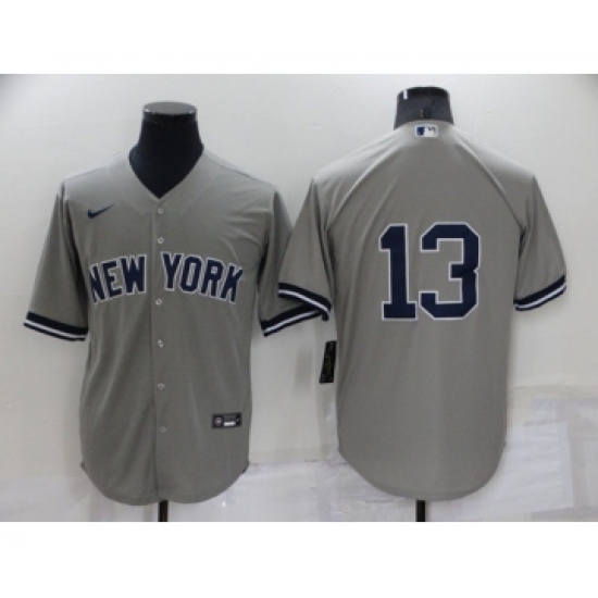 Men's New York Yankees #13 Alex Rodriguez Gray Cool Base Stitched Baseball Jersey - Ujersey