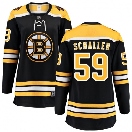 Women's Boston Bruins #59 Tim Schaller Authentic Black Home Fanatics Branded Breakaway NHL Jersey - Ujersey