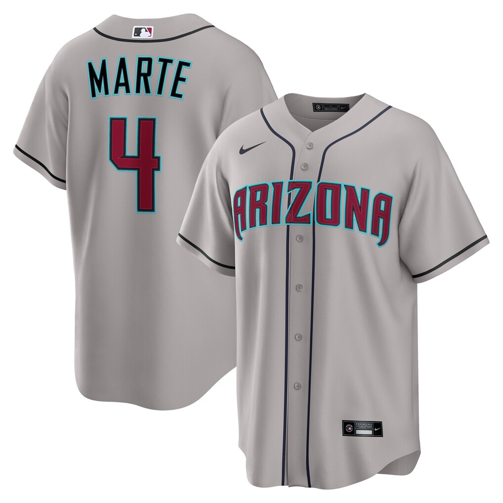 Men's  Arizona Diamondbacks Ketel Marte Nike Gray Road Replica Jersey - ujerseystore