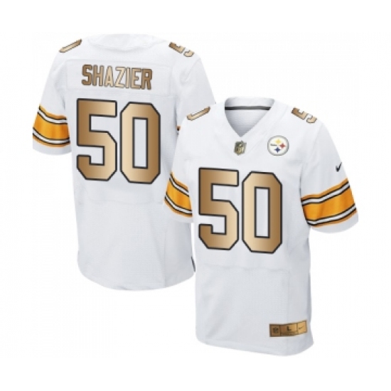 Men's Pittsburgh Steelers #50 Ryan Shazier Elite White Gold Football Jersey - Ujersey