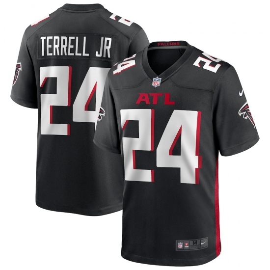 Men's Atlanta Falcons #24 A.J. Terrell Nike Black 2020 NFL Draft First Round Pick Game Jersey - Ujersey
