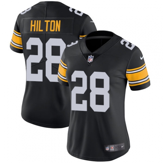 Women's Nike Pittsburgh Steelers #28 Mike Hilton Black Alternate Vapor Untouchable Limited Player NFL Jersey - Ujersey