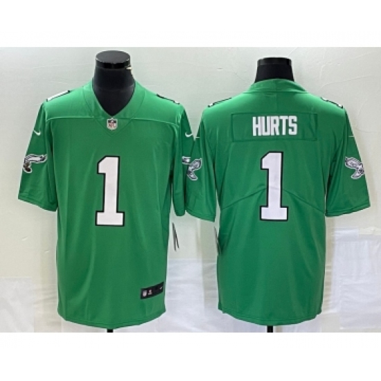 Men's Nike Philadelphia Eagles #1 Jalen Hurts Limited Green 2023 Vapor Jersey - Ujersey