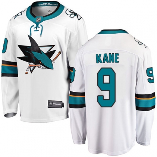 Men's San Jose Sharks #9 Evander Kane Fanatics Branded White Away Breakaway NHL Jersey - Ujersey