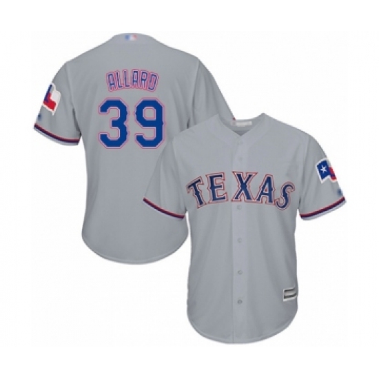 Youth Texas Rangers #39 Kolby Allard Authentic Grey Road Cool Base Baseball Player Jersey - Ujersey