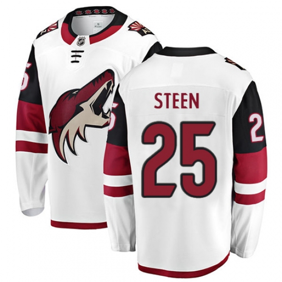 Youth Arizona Coyotes #25 Thomas Steen Authentic White Away Fanatics Branded Breakaway NHL Jersey - Ujersey