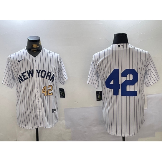 Men's New York Yankees #42 Jackie Robinson White Cool Base Stitched Jerseys - Ujersey
