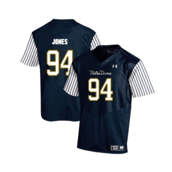 Notre Dame Fighting Irish 94 Jarron Jones Navy College Football Jersey - Ujersey